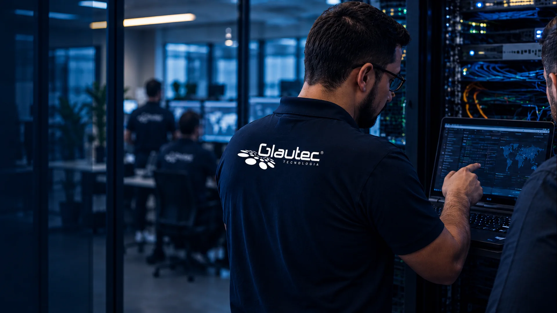 Técnico Glautec em datacenter